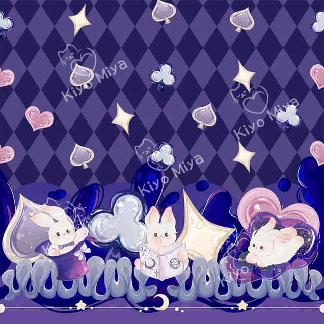 100% Polyester Halloween Magic Rabbit Lolita Dress Fabric
