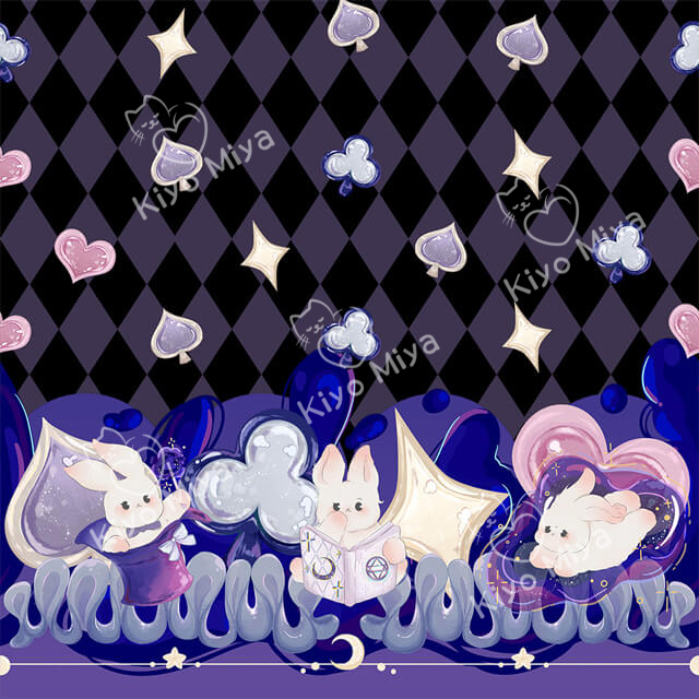 100% Polyester Halloween Magic Rabbit Lolita Dress Fabric