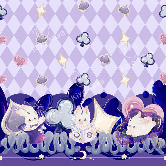 100% Polyester Halloween Magic Rabbit Lolita Dress Fabric