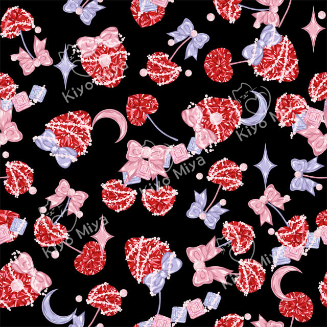 100% Polyester Strawberry Diamonds Printed Lolita Dress Fabric 