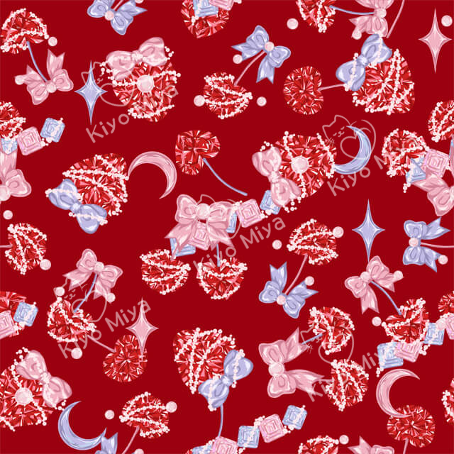 100% Polyester Strawberry Diamonds Printed Lolita Dress Fabric 